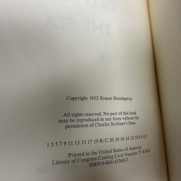The Old Man And The Sea by Ernest Hemingway 2nd Edition 1977 - Picture 6 of 6